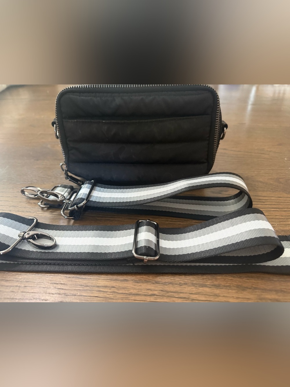 Think Royln Perfect- Black Camo Crossbody/Camp Hand Bag w/ short and long Strap